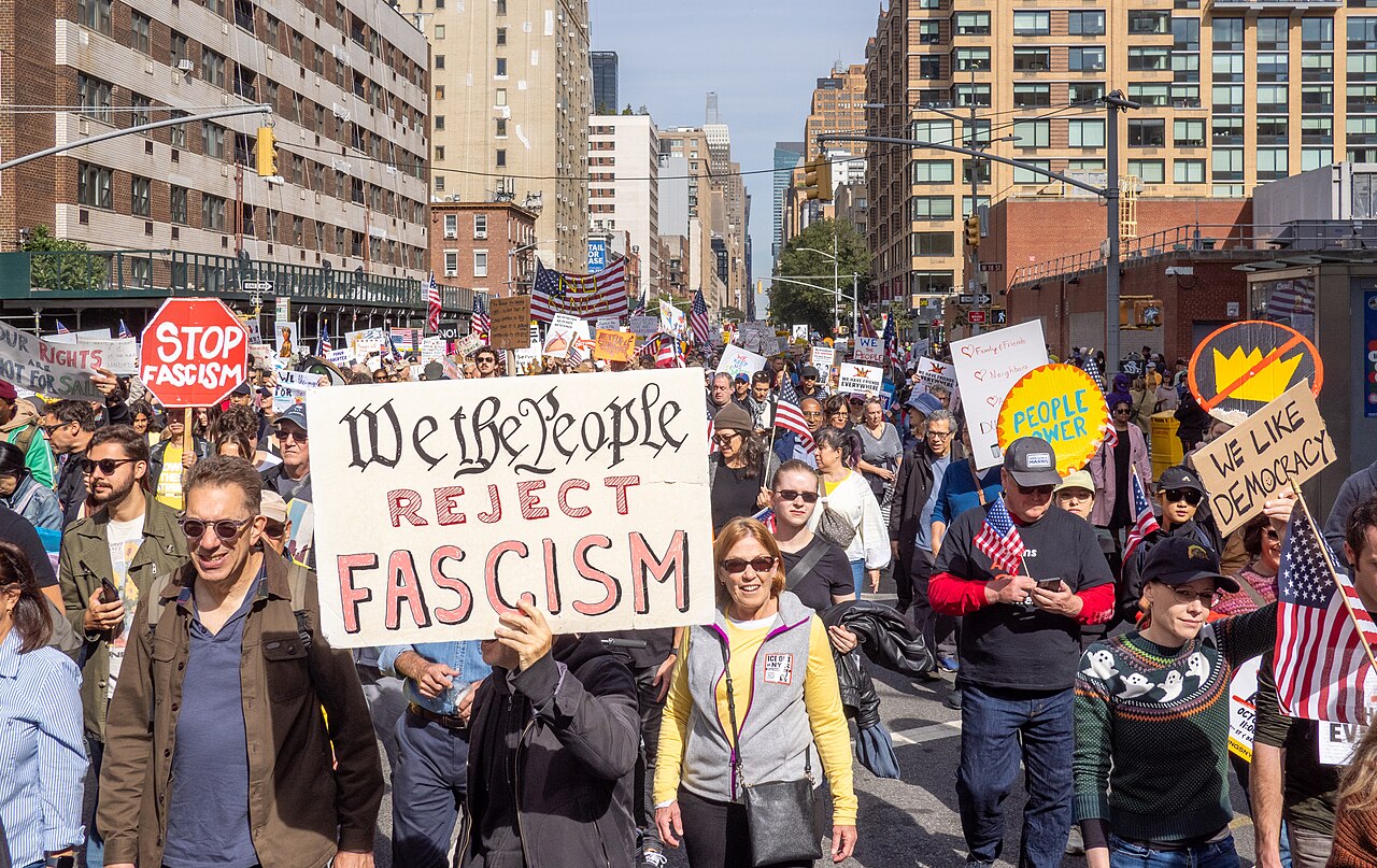 'No Kings' protest, New York City, 18 0ctober 2025 (Photograph: Rhododendrites, <a href='https://commons.wikimedia.org/wiki/File:No_Kings_NYC_(84726).jpg' target='_blank'>Wikimedia Commons</a>)