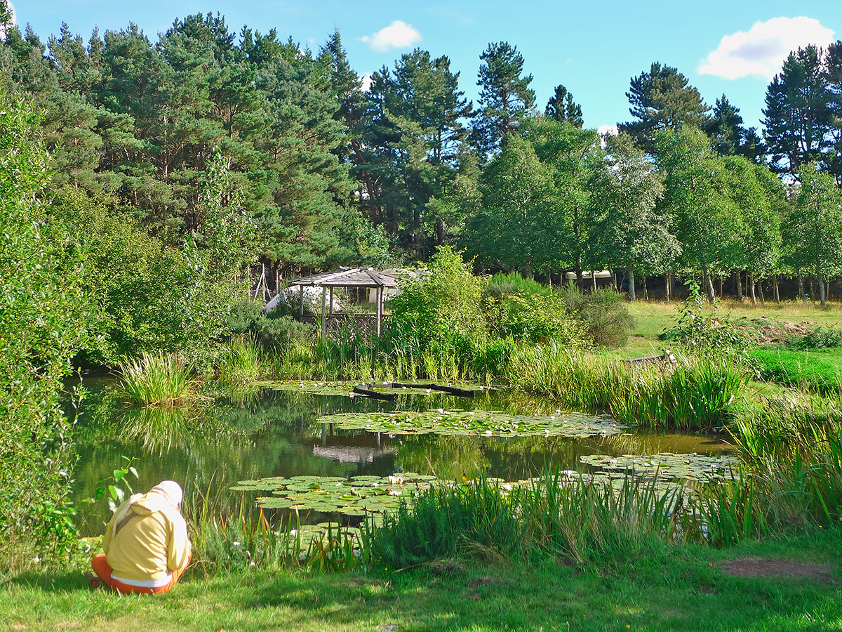 Meer in de Cullerne Gardens, Findhorn Foundation (Foto: Julian Paren, <a href='https://commons.wikimedia.org/wiki/File:Lake_within_the_Cullerne_Gardens,_Findhorn_Foundation_-_geograph.org.uk_-_3645311.jpg' target='_blank'>Wikimedia Commons</a>)