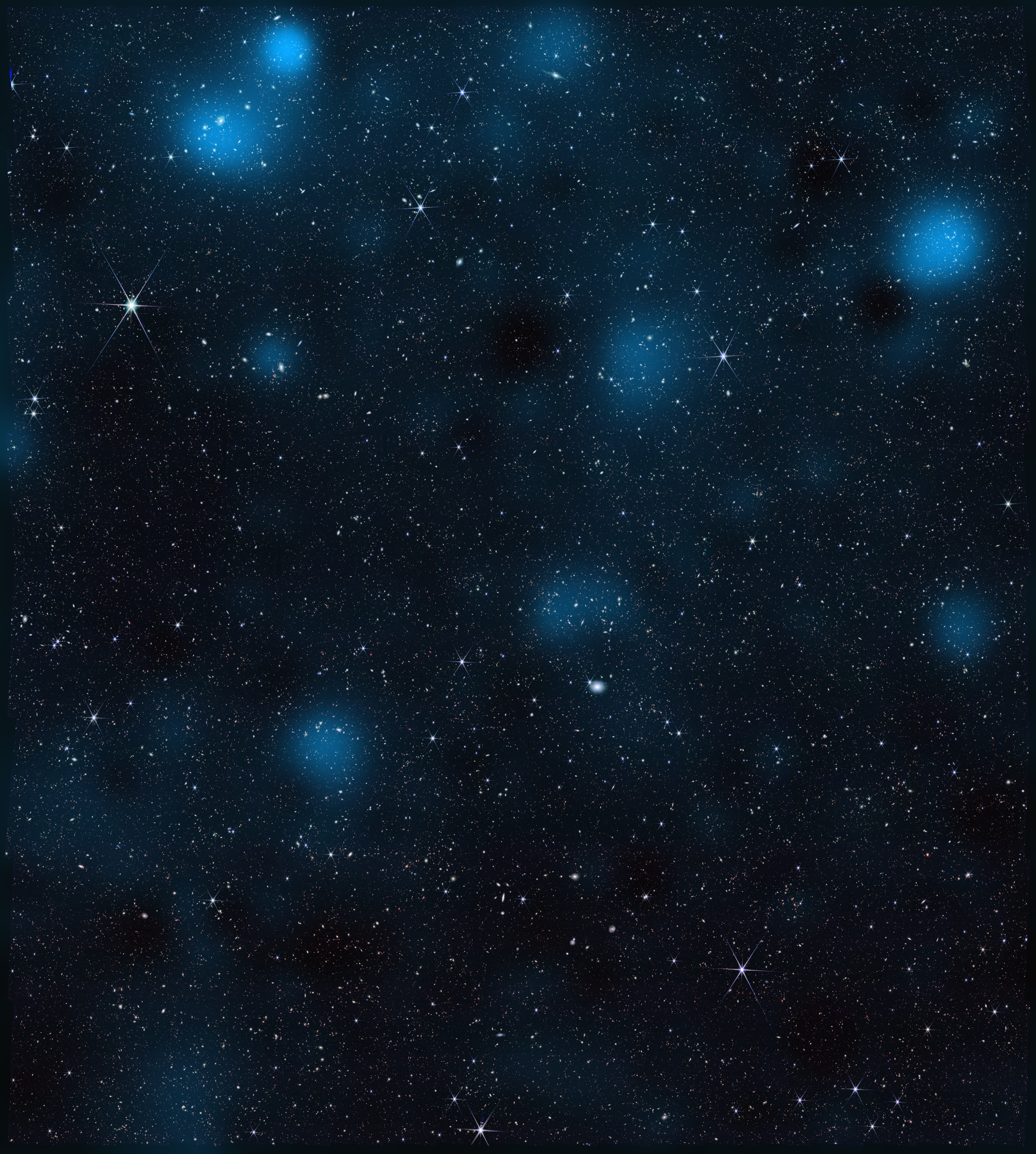 Webb-telescoopgegevens onthullen donkere materie (Foto: NASA, <a href='https://commons.wikimedia.org/wiki/File:Webb_Data_Reveals_Dark_Matter_(PIA26702).png' target='_blank'>Wikimedia Commons</a>)