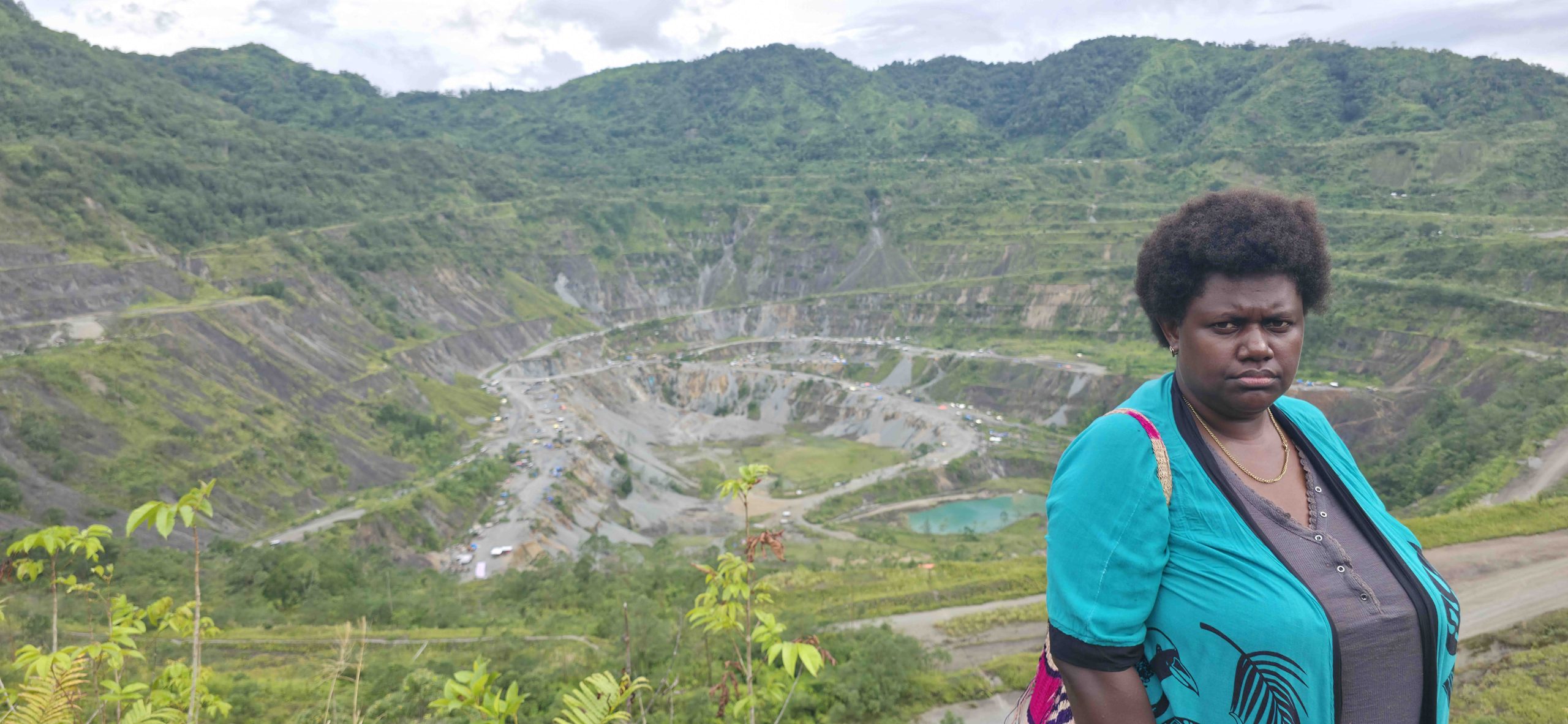 Theonila Roka Matbob voor de Panguna-mijn (Foto: Goldman Environmental Prize)