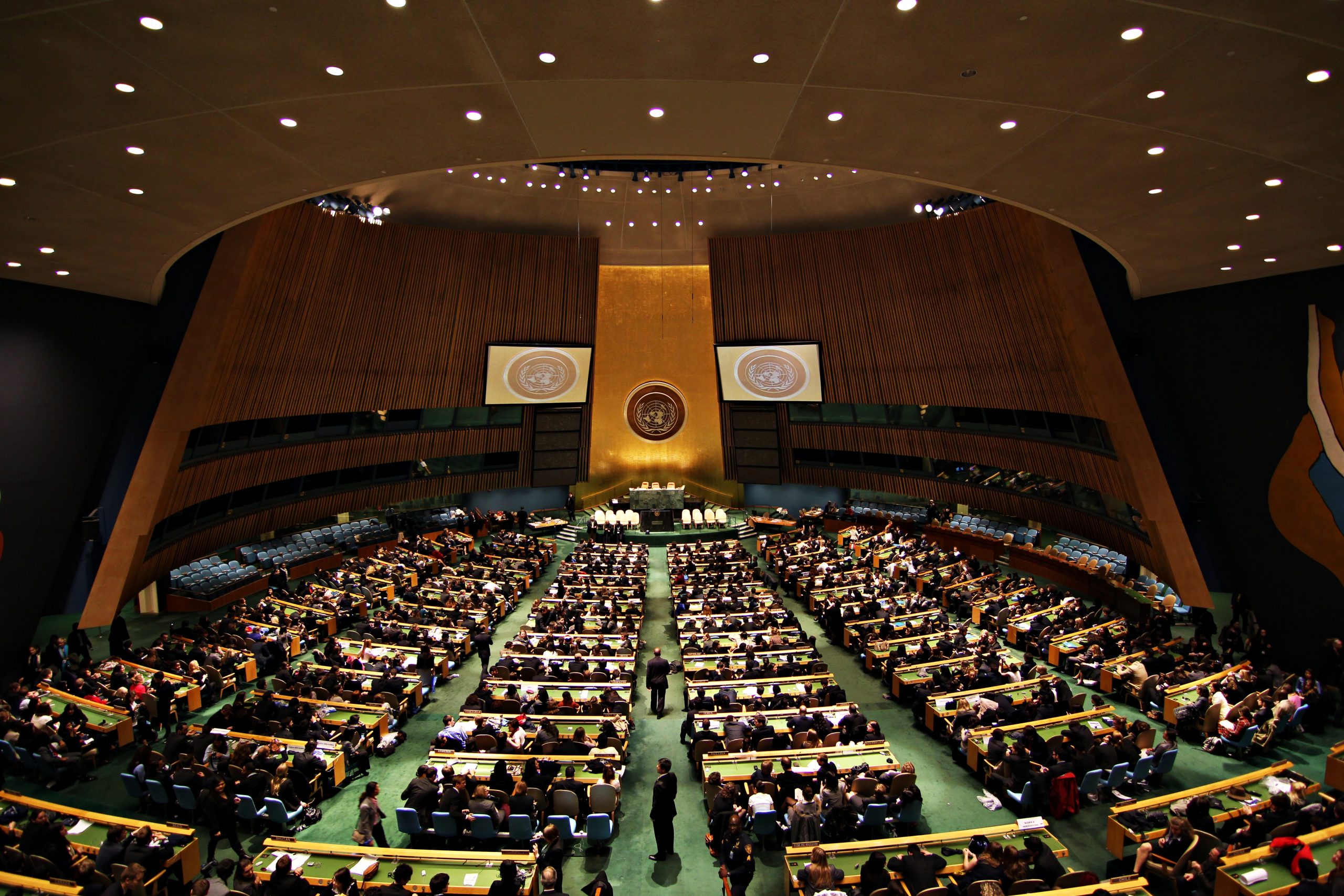 United Nations General Assembly Hall (Photograph: <a href='https://commons.wikimedia.org/wiki/File:United_Nations_General_Assembly_Hall_%283%29.jpg' target='_blank'>Wikimedia Commons</a>)
